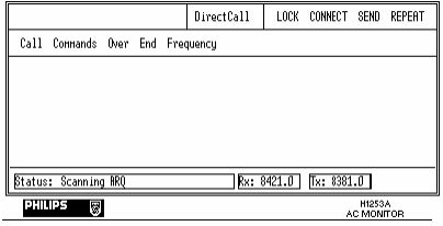 Вид окна DirectCall в режиме приема со сканированием частот