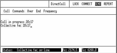 Вид окна DirectCall при установлении связи в режиме FEC (collective)